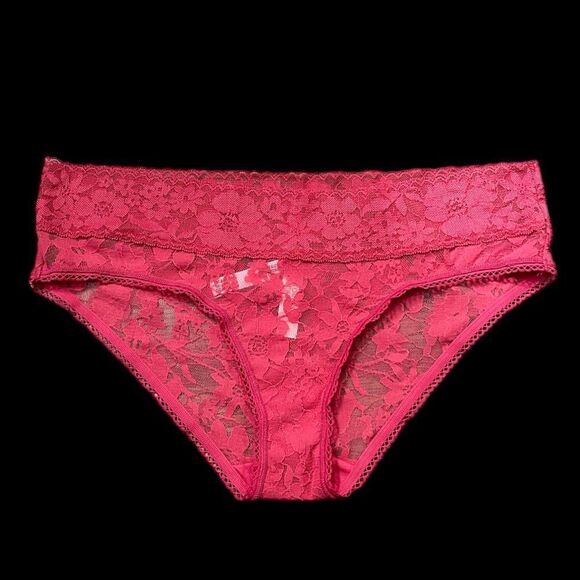 Victorias Secret Floral Lace Hiphugger Hipster Panty Pink Rose Blush Xlarge - Picture 1 of 3